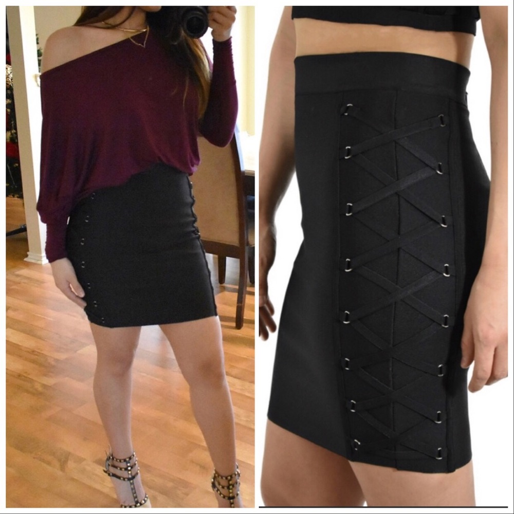 Marcela // Lace Up Bandage Skirt